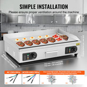 SucceBuy 26/30inch Commercial Electric Griddle 4400W Countertop Flat Top Grill BBQ Plate Grill 122℉-572 ℉for Home Restaurant