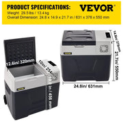 VEVOR Portable Small Car Freezer  Mini Car Freezer Refrigerator  Fridge Cooler  Fridge Freezer AC/DC Vehicle  Fridge