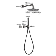 Matte Black Shower Faucet Set Bathroom Wall Mounted 2 Ways Embedded Box 10 Inches Rainfall Shower Concealed Bathroom System Set
