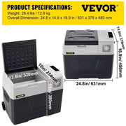 Sihao Car Mini Refrigerator Mini Fridge 15-55L Freezer Portable Compressor Cooler 12/24V DC 110-240V Ice Box for Camping