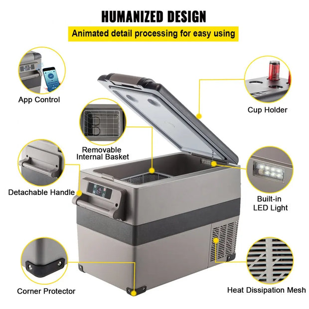 VEVOR Portable Small Car Freezer  Mini Car Freezer Refrigerator  Fridge Cooler  Fridge Freezer AC/DC Vehicle  Fridge