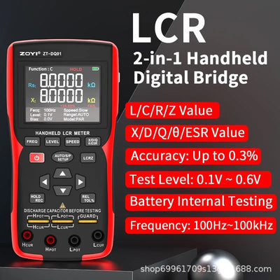 Digital Resistance Meters Portable Professional Measuring Instrument Capacitor Resistor Inductors Tester Electrician Tool Det