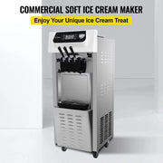 VEVOR 2200W Commercial Vertical Soft Ice Cream Machine 7.4 Gallons per Hour Efficient Dessert Equipment Ice Cream Machine