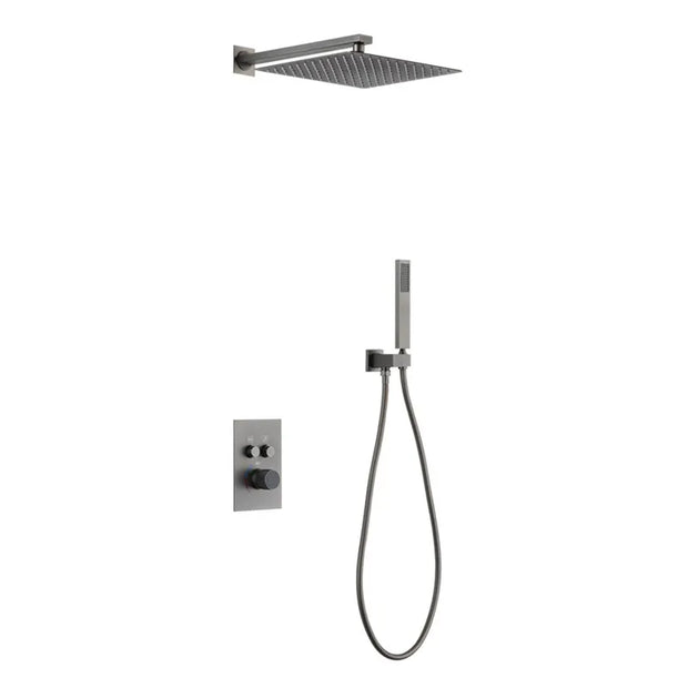Digital Gunmetal gray white black Rain Shower Head Bathroom Brass Bath wall mounted Shower Set Wall Mounted faucet shower set