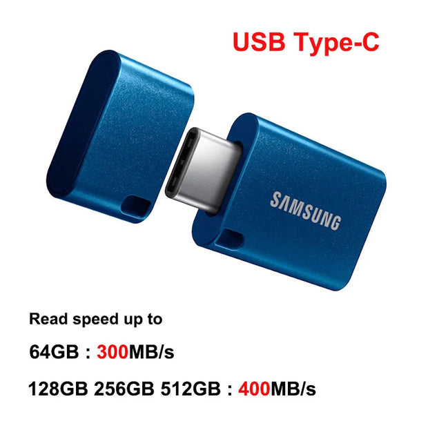 Samsung USB Flash Drive 64GB 128GB 256GB USB 3.1 Mini Pen Drive Memory Stick Storage Device U Disk Read speed up to 400MB/s