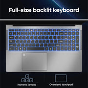 17.3" Gaming Laptop Computer PC Windows 11 Pro Intel Celeron N5095 Laptops Backlit Keyboard 16GB DDR4 1TB SSD Notebook PC Gamer