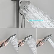 Grey Shower System Set Bathroom Brass Showers Faucet Sets Digital 4 Way LED Rain Bathtub Hot Cold Piano Key Rainfall Shower Set