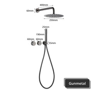 Matte Black Shower Faucet Set Bathroom Wall Mounted 2 Ways Embedded Box 10 Inches Rainfall Shower Concealed Bathroom System Set