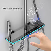 Bathroom Smart Shower System Set Bathtub Rainfall Digital Display Temperature Mixer Rain Shower Faucet Sets with Atmosphere Lamp