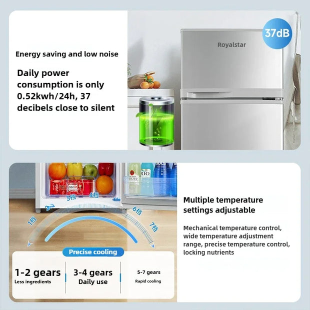 68L Double Door Refrigerators for Home Energy-Saving Fridge Freezer Dormitory Rental Room Refrigerator with Deep Freezer Z