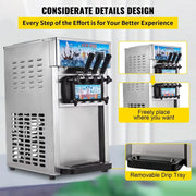 VEVOR The best-selling ice cream freezer, three flavors yogurt machine, 18L/H LCD display, new soft ice cream machine