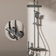 Space Aluminum Shower Set Gray Shower System Set Digital Display Piano Button With Ambient Light Bathroom Faucets Shower Head