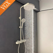 VGX Shower System Set Bathroom Shower Faucet Set 3-way Rainfall Shower Set Shower Mixer Crane with Hand Shower Set Grey White