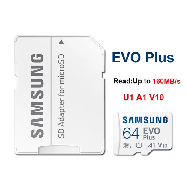 Samsung MicroSD 512GB 256GB 128GB 64GB Memory Card EVO Plus U3 V30 A2 Read Speed up to 130MB/s gaming console tablet memory card