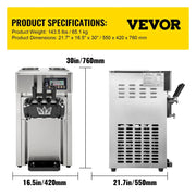 VEVOR NEW Commercial Soft Serve Ice Cream Machine For Sale fried roll home instant ice cream machine 220V Stainless Steel