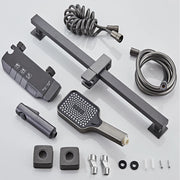 White Grey Deluxe Shower System Set Bathroom Rain Pressurized Shower Faucet Set Brass LED Digital Bathtub Shower Faucet Full Set