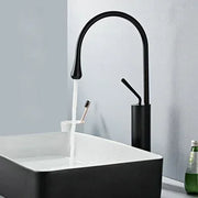 Luxurious Creative Bathroom Basin Faucet Brass Deck Mounted Matte Black White Mixer Taps Hot and Cold Bathroom Sink Faucet