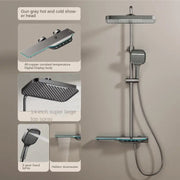 Luxury Stainless Steels Bathroom Shower Set Smart LED Digital Display Thermostatic Shower System Set Bathtub Rain Showers Faucet