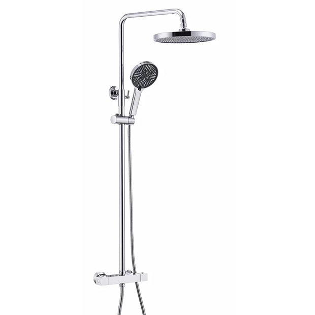 VGX Thermostatic Shower System Intelligent Brass Bathroom Shower Set 2 Function Shower System Round Shower Head Handheld Sprayer