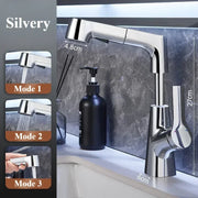 Rotary Pull-out Type Bathroom Faucet Hot and Cold Water Outlet Sink Faucet Three Mode Water Outlet Bathroom Sink Faucet Tap Tap