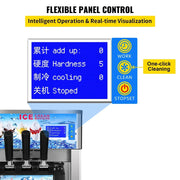 VEVOR The best-selling ice cream freezer, three flavors yogurt machine, 18L/H LCD display, new soft ice cream machine