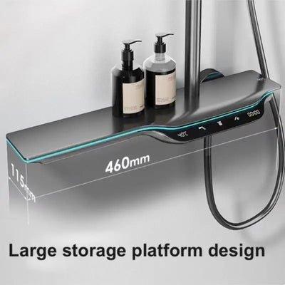 Luxury Stainless Steels Bathroom Shower Set Smart LED Digital Display Thermostatic Shower System Set Bathtub Rain Showers Faucet