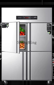 ZYY commercial four-door refrigerator vertical stainless steel large-capacity double-temperature freezer