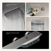 Luxury Stainless Steels Bathroom Shower Set Smart LED Digital Display Thermostatic Shower System Set Bathtub Rain Showers Faucet