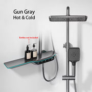 LED Digital Bath Shower Faucet Bathroom Atmosphere Hot Cold Mixer Shower System Bathtub Wall Mount SPA Rainfall Thermostatic Set