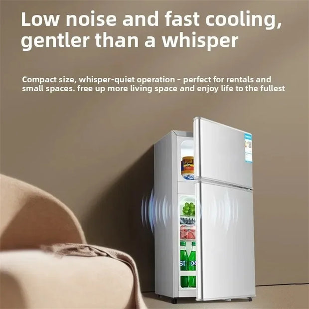Household Frost free refrigerator Dormitory Rental room mini Fridge Freezer Double Door Two-chamber Refrigerator Home Appliance