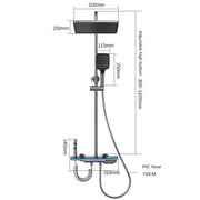 Bathroom Smart Shower System Set Bathtub Rainfall Digital Display Temperature Mixer Rain Shower Faucet Sets with Atmosphere Lamp