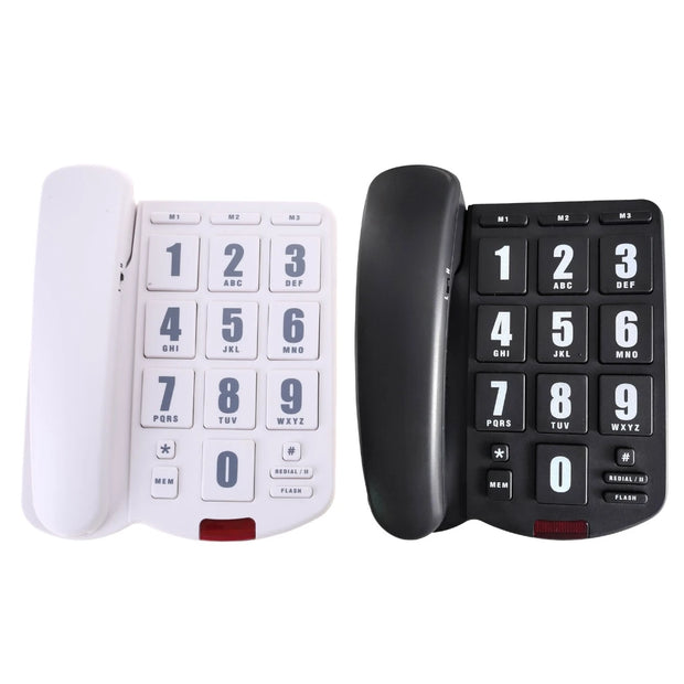 1pc Big Button Landline Phone Desktop Telephone Loud Ringtone Fixed Home Phone for Elderly and Visually Impaired PK3000