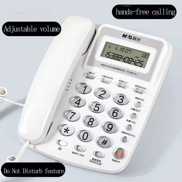 M&G Office Phone Desktop Corded Phone with Display for Home/Hotel/Office,Speakerphone with Music