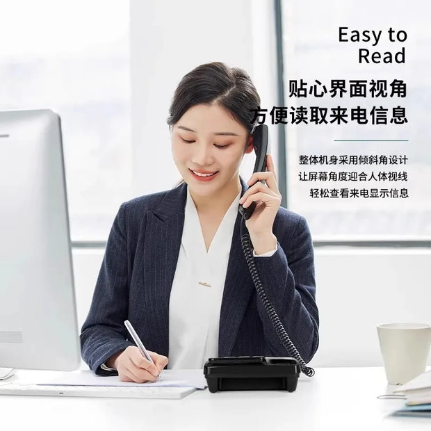 M&G Office Phone Desktop Corded Phone with Display for Home/Hotel/Office,Speakerphone with Music