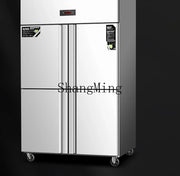 ZYY commercial four-door refrigerator vertical stainless steel large-capacity double-temperature freezer