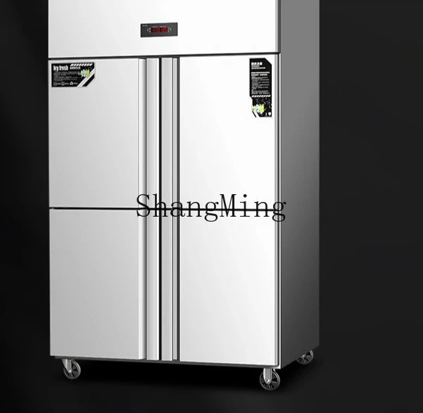ZYY commercial four-door refrigerator vertical stainless steel large-capacity double-temperature freezer