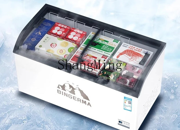 ZYY commercial refrigerator display cabinet curved surface refrigerated fresh-keeping cabinet transparent glass cake freezer