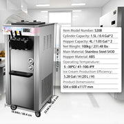Sihao Soft Ice Cream Machine Commercial Soft Ice Cream Maker Machine Ice Cream Machine for Restaurants Bars Cafes Bakeries