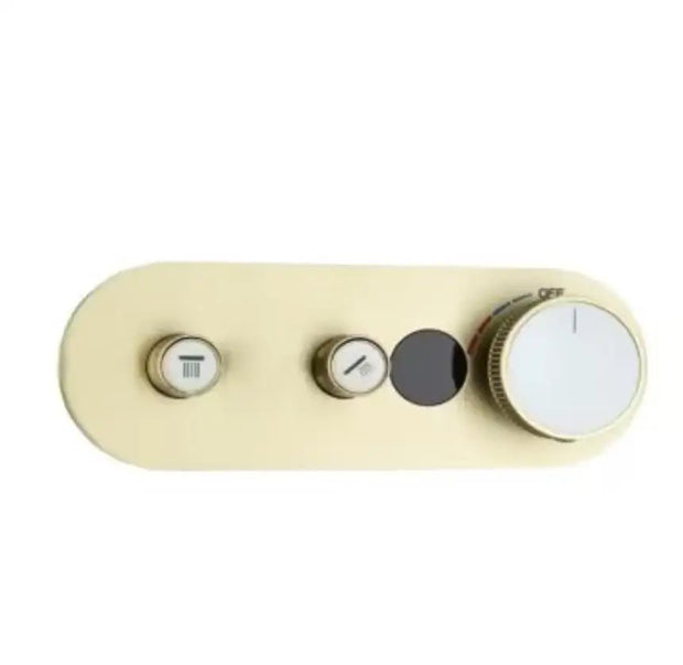 Digital Brushed Gold Shower Faucet Mixing Valve 2-3 Ways Concealed Shower Valve Brass thermostatic Valve Wall Mount Embedded Box