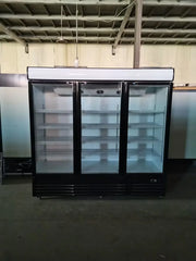 Commercial Three Glass Doors Display Chiller Fridge Transparent Electric Refrigerator Supermarket 3 Door Fan Cooling Freezer