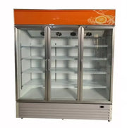 Commercial Three Glass Doors Display Chiller Fridge Transparent Electric Refrigerator Supermarket 3 Door Fan Cooling Freezer