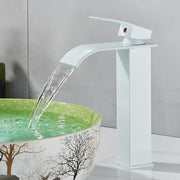 Quyanre Matte Black Waterfall Basin Faucet Single Handle Mixer Hot Cold Water Basin Crane Tap For Bathroom Wash Basin Mixer Tap