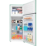 2 Door Apartment Size Refrigerator with Freezer, Retro Chrome Handle, cu ft, Platinum Series, Stainless Steel, 7.5, Silver