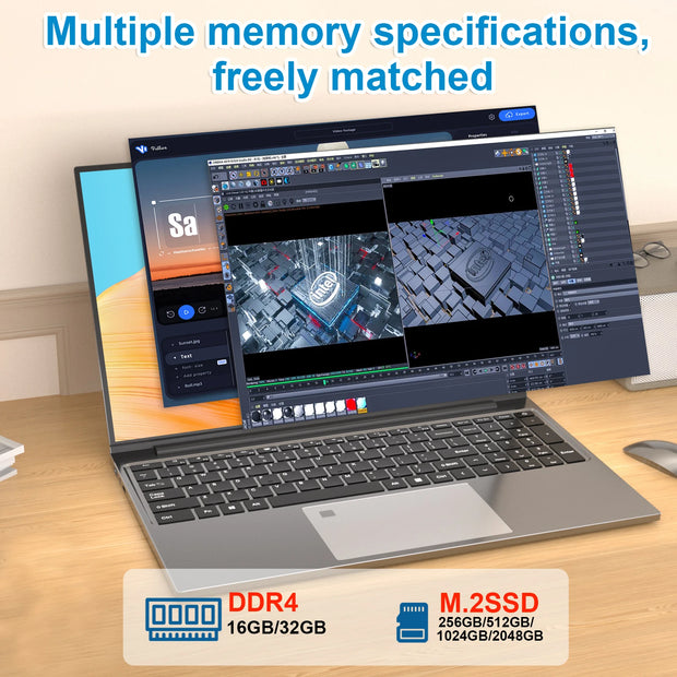 Xiaman 15.6" Intel Core i3 6100U Laptop Computer Windows 11 Pro 16GB RAM 512GB 1TB SSD Portable Notebook PC Office Study Laptops
