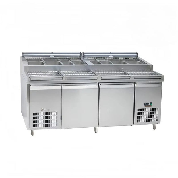 New Restaurant Kitchen Freezer Air Cooling Workbench 2 Door Under Counter Fridge Stainless Steel Worktop Freezer