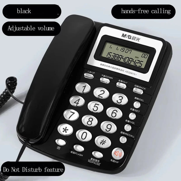 M&G Office Phone Desktop Corded Phone with Display for Home/Hotel/Office,Speakerphone with Music