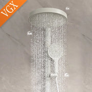 VGX White Shower System Set Bathroom Shower Faucet Set 3-way Rainfall Shower Set Shower Mixer Crane with Hand Shower Set Grey