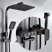 Thermostatic Digital Bathroom Shower Set Rainfall Shower Head Brass Bathroom Faucet Accessories Hot Cold Digital Shower System