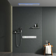 Rainfall LED Bluetooth Shower Set with Digital Display and Thermostatic Control All Brass Buttons