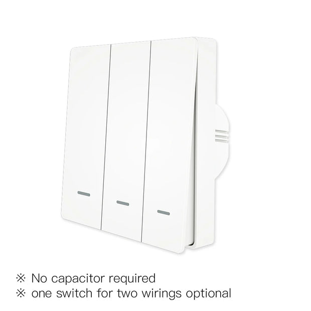 MOES Smart Light Switch Tuya ZigBee No Neutral Wire No Capacitor Needed Smart Life 2/3 Way Works with Alexa Google Home 2mqtt